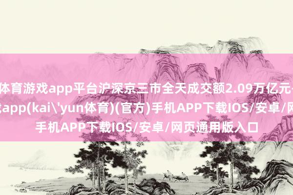 体育游戏app平台沪深京三市全天成交额2.09万亿元-kai云体育下载app(kai'yun体育)(官方)手机APP下载IOS/安卓/网页通用版入口